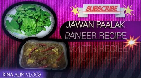 HOW TO MAKE JAWAAN PAALAK PANEER RECIPE || RINA ALIM VLOGS || EXPLAINED IN HINDI || WATCH FULL VIDEO