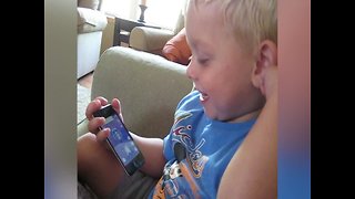 Tot Boy Can't get Enough of Funny App!