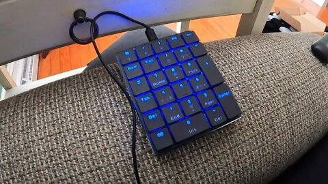 ROTTAY Number Pad, 2.4GHz Wireless Mechanical Numpad Rechargeable 10 Key Blue Switch Backlit Numeric