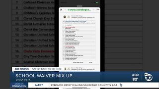 School waiver mix up
