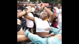 Multiple fights occurred during the New York Pride festivities at Washington Square Park