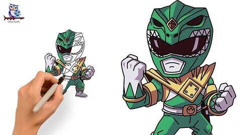 How to Draw Green Ranger Chibi - Mighty Morphin Power Rangers