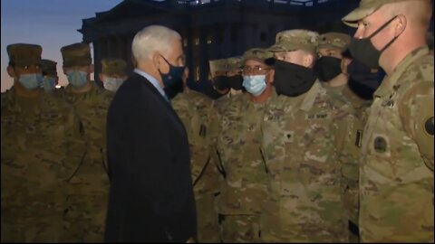 VP Pence Visits National Guard Outside US Capitol, Thanks Them for Their Service!