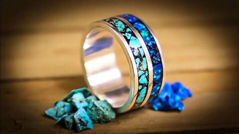 Opal & Turquoise Double Inlay Ring #shorts