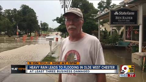 Heavy rain floods streets, homes, businesses in West Chester