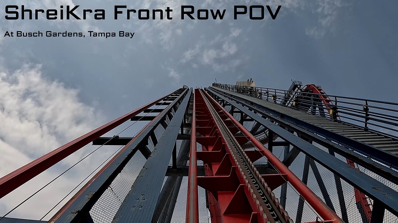 Front Row POV Of SHEIKRA At Busch Gardens, Tampa Bay, Florida, USA