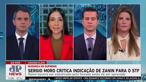 Sergio Moro critica indicação de Cristiano Zanin ao STF; Beraldo e Amanda Klein repercutem