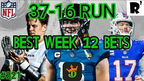 37-16 Run! Best week 12 NFL bets | 5-0 incoming! Draftkings odds