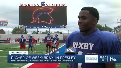 FNL Player of the Week: Bixby running back, Braylin Presley