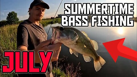 From Sunset to Night BASS FISHING During HOT July Summertime