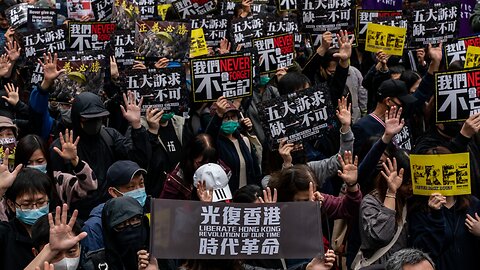 Tens Of Thousands Gather For New Year's Day Protest In Hong Kong