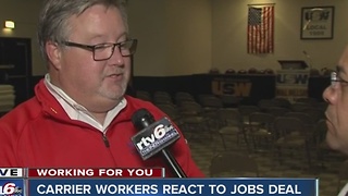 Workers react to Carrier jobs deal that will save over 700 jobs