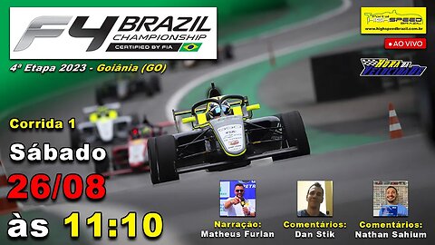 🔴 FÓRMULA 4 BRAZILIAN CHAMPIONSHIP | Corrida 1 | 4ª Etapa 2023 | Goiânia (GO) | Ao Vivo