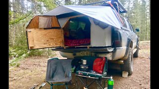 4x4 #VanLife in a Truck: Thunderstorms, Streams, and a Tranquil Sunday with my Dog