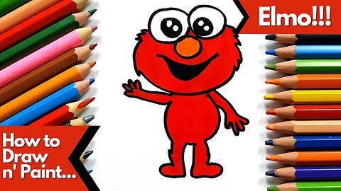 How to draw and paint Elmo Sesame Street