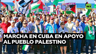 Cubanos marchan en La Habana en apoyo al pueblo palestino 57