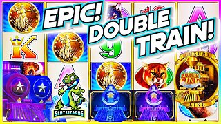 EPIC LONG DOUBLE TRAIN Better Than JACKPOT WIN! Luxury Line Buffalo Slot