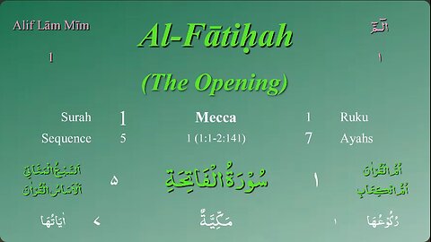 001 Surah Al Fatiha by Mishary Al Afasy (iRecite)