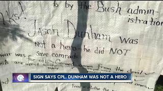 Outrage over "No Hero" signs in Scio