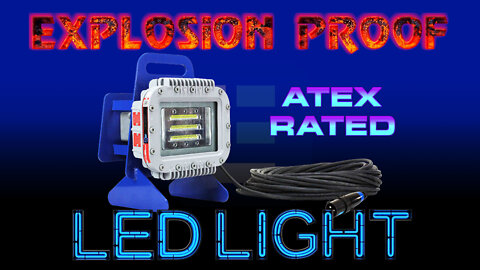 Explosion Proof LED Light Fixture - 6000 Lumens - ATEX Zone 1 & 2 - IECEx - Portable Base Stand