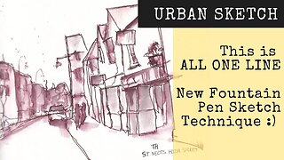 Try This NEW Fountain Pen Technique in your URBAN SKETCHING - Simple Tutorial