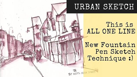 Try This NEW Fountain Pen Technique in your URBAN SKETCHING - Simple Tutorial