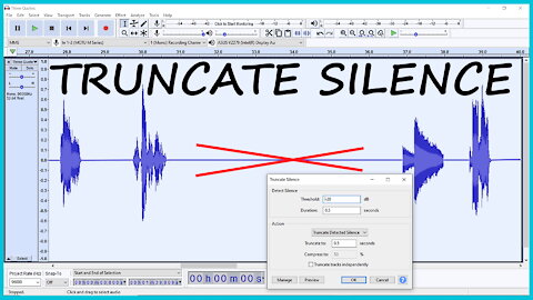 Audacity: Remove Silence in Audio using Truncate Silence