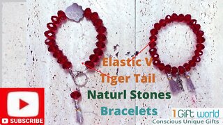 Make Natural Stones Bracelets | Elastic V Tiger Tail Gorgeous Bracelets