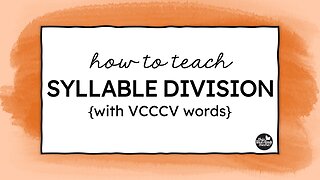 Teaching VCCCV Syllable Division