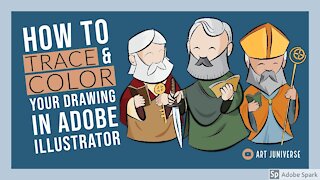 How to Trace & Color your Drawing in Adobe Illustrator CC, Simple & Quick! (A Step-by-Step Tutorial)