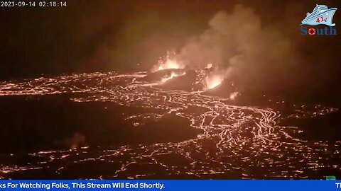 Live In Real Time Kīlauea Volcano, Hawaii (Halemaʻumaʻu crater). 14-15/09/2023.