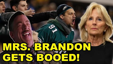 Eagles fans give Jill Biden the BUSINESS and BOO her off the field at pre game coin toss vs Cowboys!