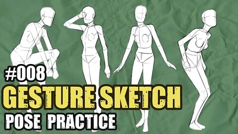 HOW TO SKETCH POSES. PRACTICE FOR ANIMATION - 008 #sketching #figuredrawing #poses