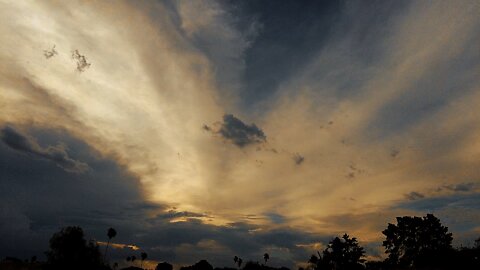 Cloudy windy Phoenix AZ sunset redux