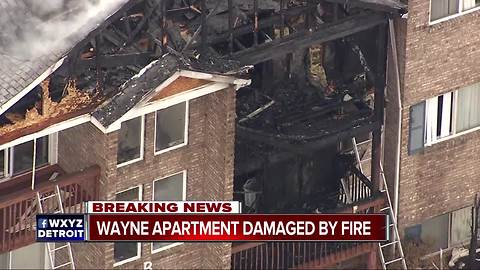 Firefighters battling fire at apartment complex in Wayne