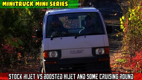Mini-Truck (SE06 E06) Stock Hijet VS SUPERCHARGED race. Will the 5 speed fit? And some lunch.
