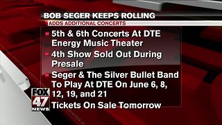 Bob Seger adds 5th, 6th show at DTE Music Theatre