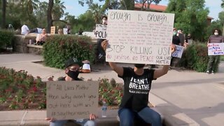 Protesters gather in front of Old Main to support Black Lives Matter