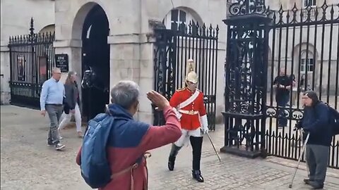 He salute the guard but soon moves #horseguardsparade