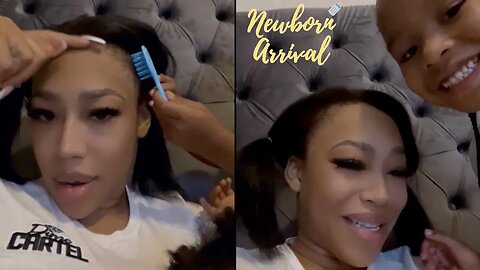 Jessica Dime's Daughter Blessing Gives Mommy A Pigtail Hairstyle! 💁🏾‍♀️
