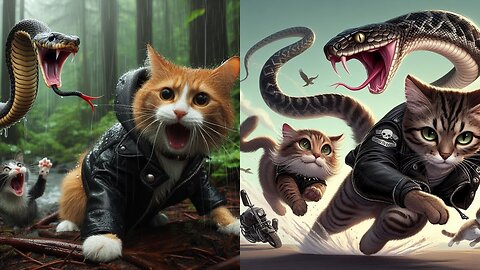 Sad story | Cat meet Snake || Kidz Maze Cartoon | #cat | #aicat7 | #trending | #cartoon | cat video