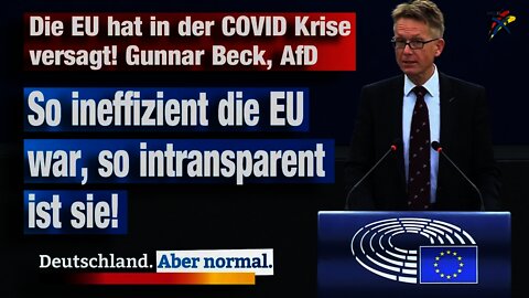 Die EU hat in der COVID Krise versagt! Gunnar Beck, AfD