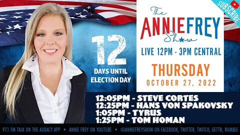 📻Missouri & Illinois Midterms, Democrat In-Fighting, GOP Coalesces • Annie Frey show 10/27/22