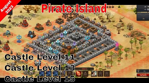 Throne Rush Pirates Island : Castle Level 11 , Castle Level 13 and Castle Level 15