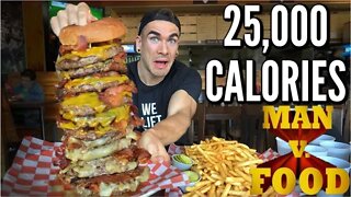 IMPOSSIBLE 12LB BURGER CHALLENGE FROM MAN VS FOOD | EAGLES DELI | Boston Massachusetts