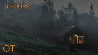 Thunderstorm at the Coziest Cabin | Thunder & Rain Sounds Ambience | Relax | Study | Sleep | 10 HRS