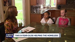 Two 9-year-olds helping the homeless