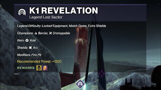 Destiny 2 Legend Lost Sector: The Moon - K1 Revelation 11-16-21