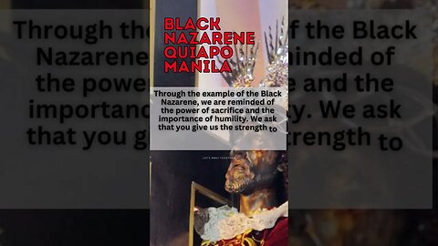 Minute PRAYER. BLACK NAZARENE. Quiapo Manila Philippines #shortsprayer