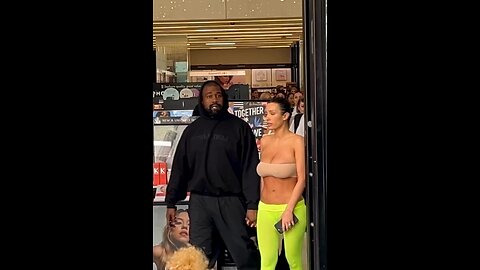 Kanye West's wife Bianca wore neon green see-through leggings, beige tube top at The Grove in LA 🤔